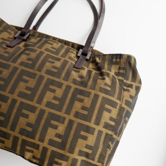 Authentic Preowned Vintage Fendi Brown Zucca Canvas Handbag - Picture 9 of 16